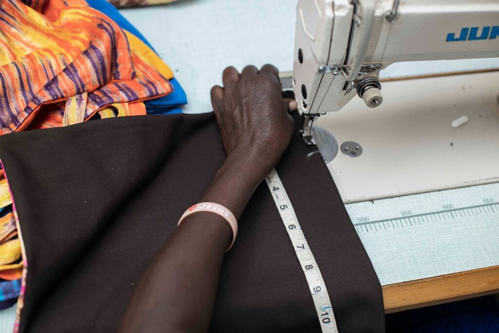 Women participating in sewing and vocational training in Uganda